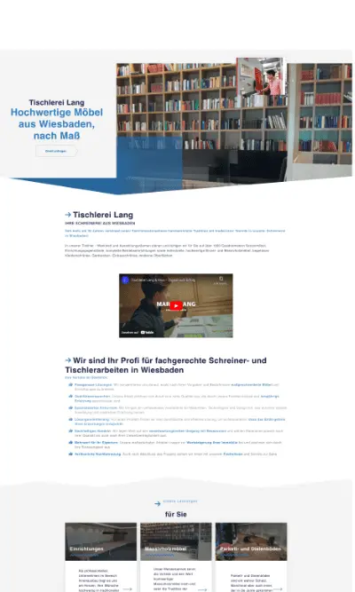 Website von Tischlerei Wolfgang Lang