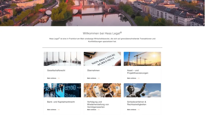 Webdesign Referenz von Artmedia Jäger Wiesbaden - Hess Legal