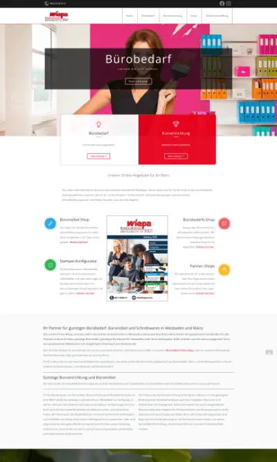 Website von Wiepa BüroFachPartner GmbH