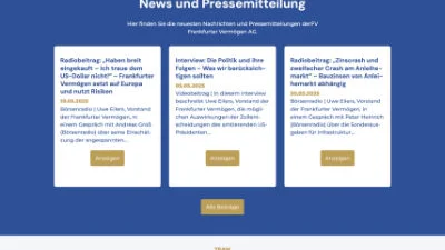Webdesign Referenz von Artmedia Jäger Wiesbaden - FV Frankfurter Vermögen AG