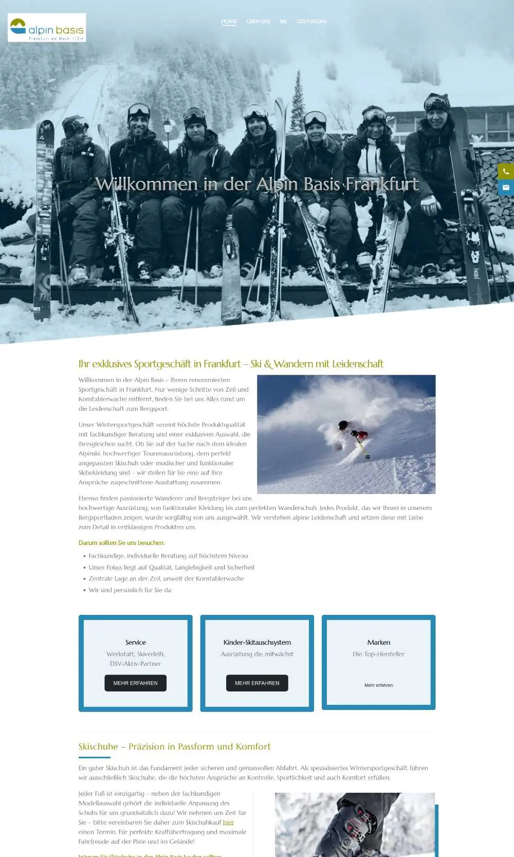 Website von Alpin Basis GmbH