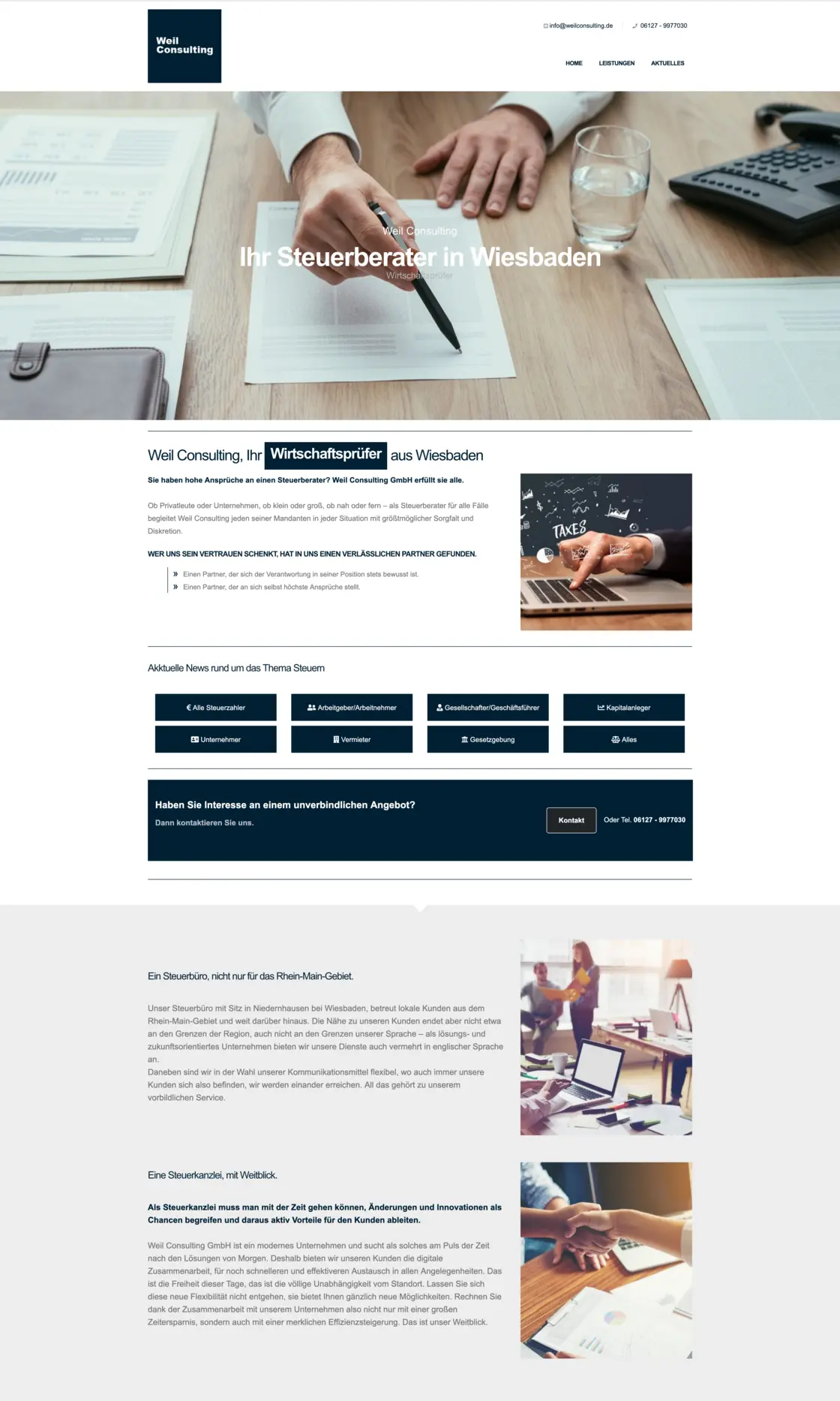 Website von Weil Consulting GmbH