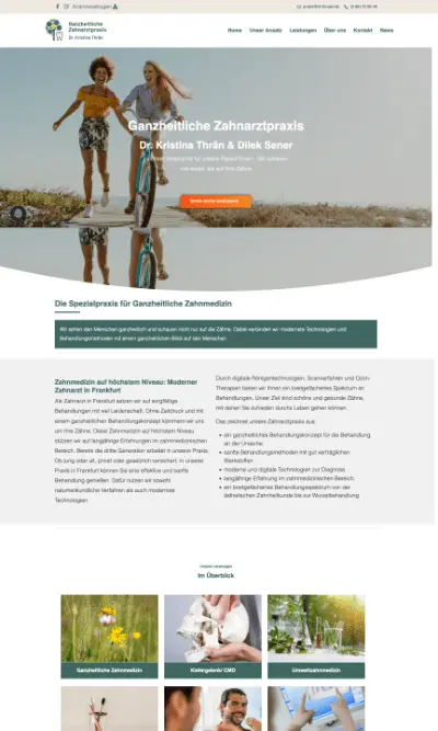 Website von Zahnarztpraxis Dr. Kristina Thrän