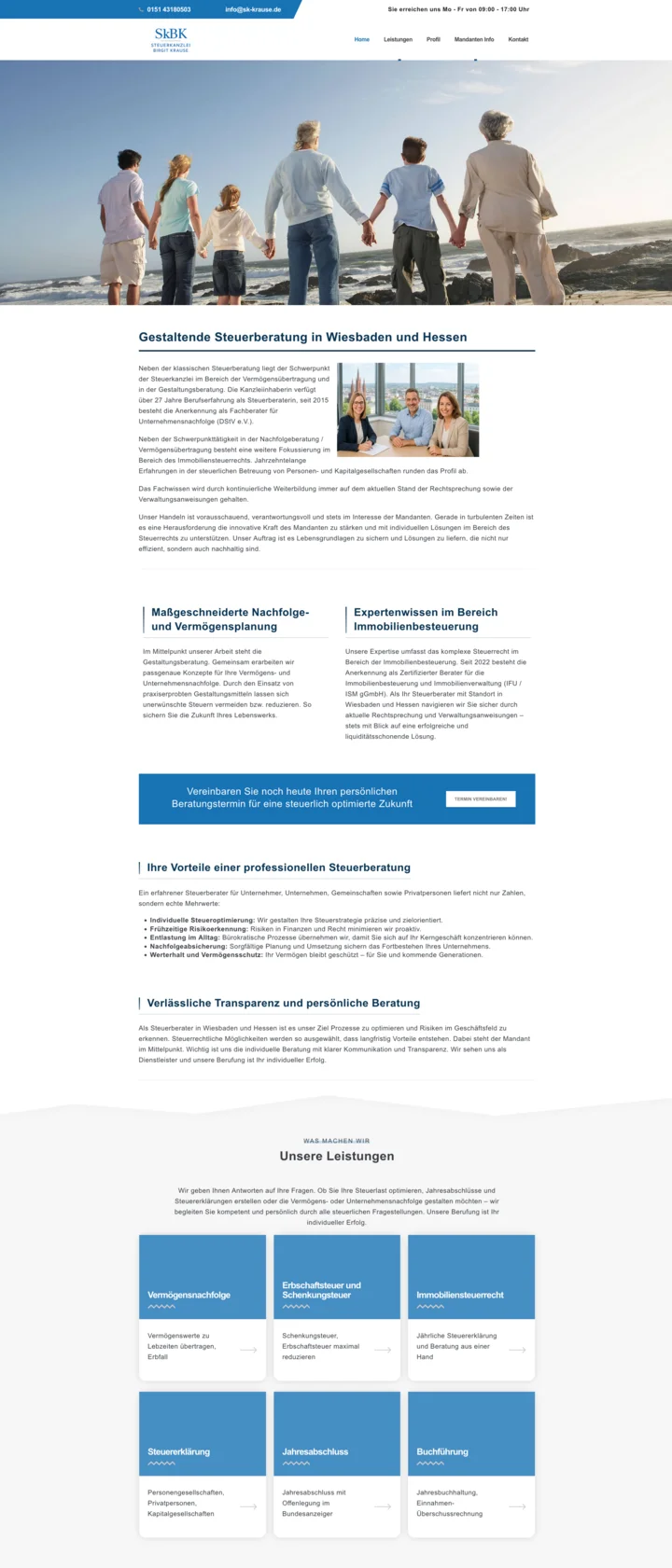 Webdesign Referenz von Artmedia Jäger Wiesbaden - Steuerkanzlei Krause