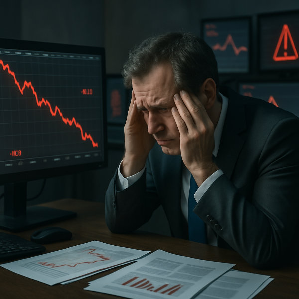 Vermeiden Sie diese Google Werbung Kostenfallen - Unsere Google Ads Agentur schützt Ihr Budget - Google Ads Agentur Wiesbaden Frustrierte Person vor Computer mit roten Zahlen - Google Ads Verluste ohne professionelle Betreuung - Google Ads Agentur Wiesbaden