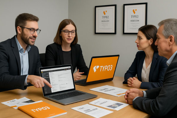 TYPO3 Expertenberatung - Kostenlose Beratung für Ihr TYPO3 Website Projekt - TYPO3 Webdesign TYPO3 Beratungsgespräch - Zertifizierte TYPO3 Experten beraten Unternehmen über TYPO3 CMS Vorteile und Website Möglichkeiten - TYPO3 Webdesign